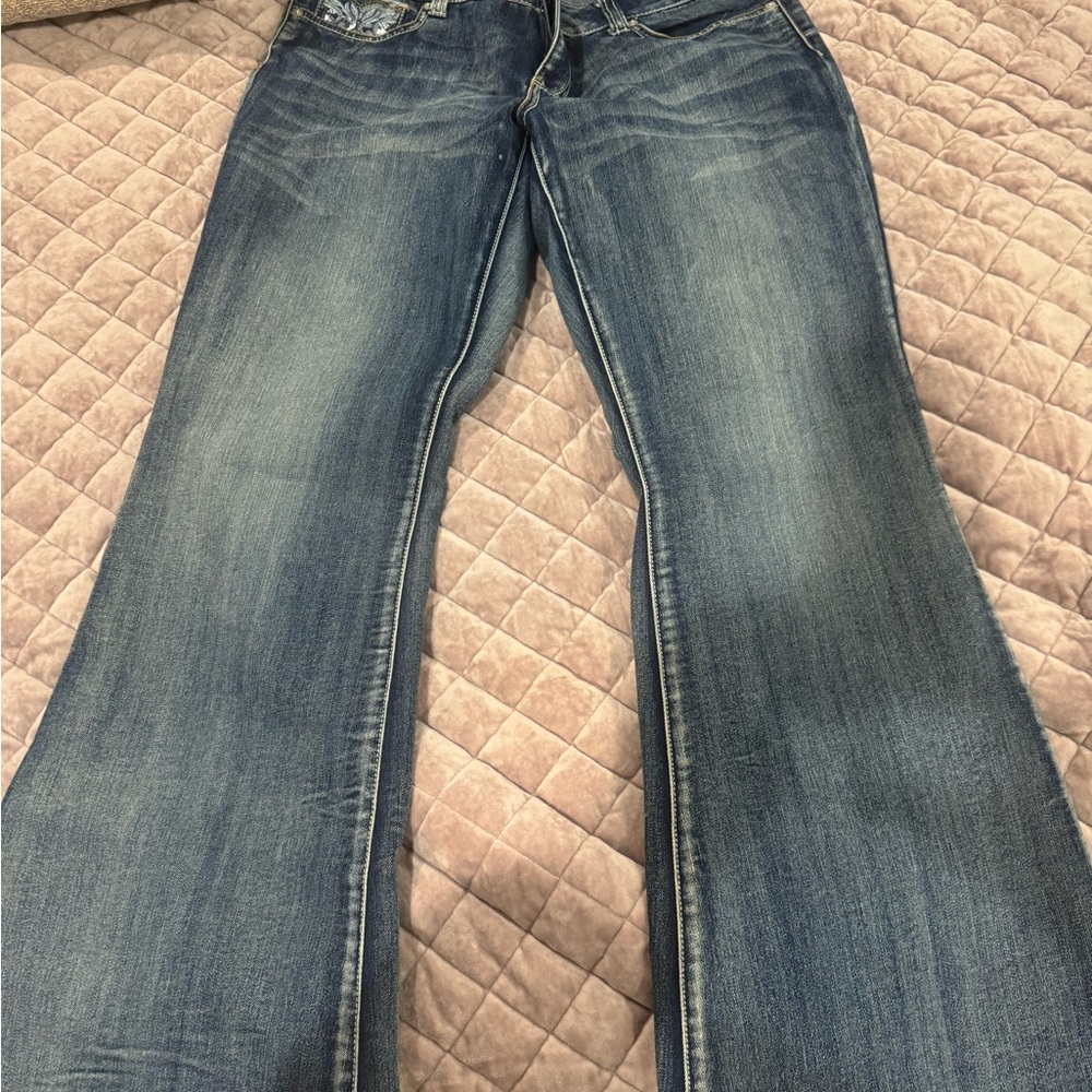 INC International Concepts Blue Flare Wide Leg Jeans